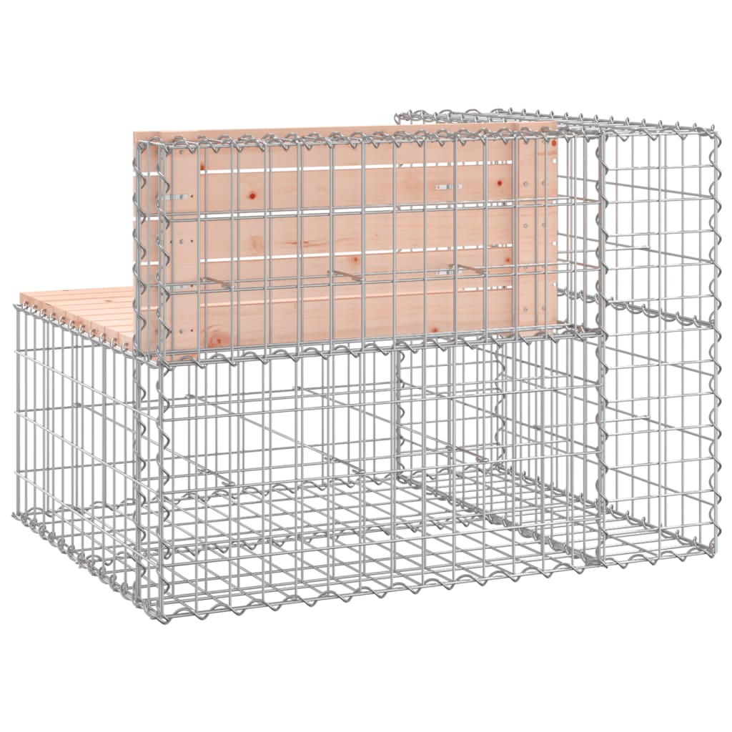 Tömör duglászfenyő gabion kerti pad 92 x 71 x 65,5 cm