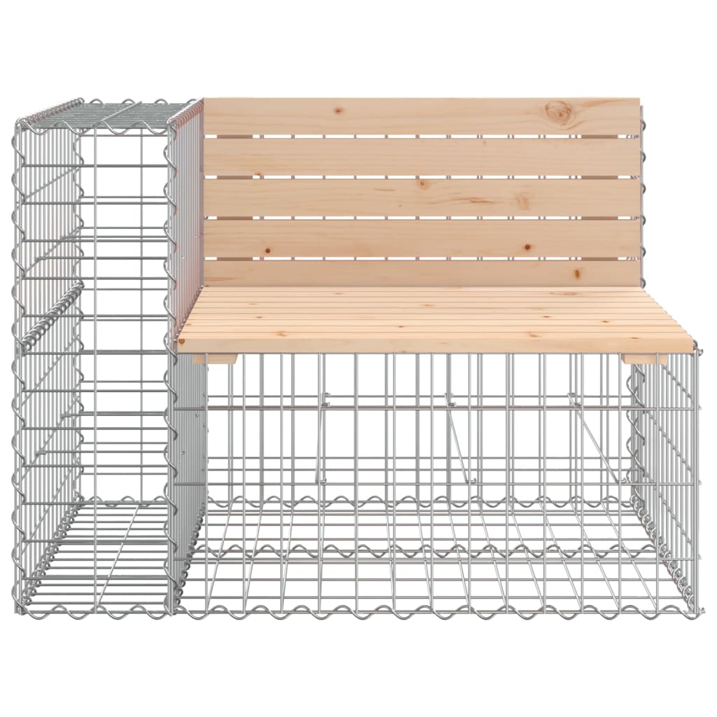 Tömör fenyőfa gabion kerti pad 184x71x65,5 cm