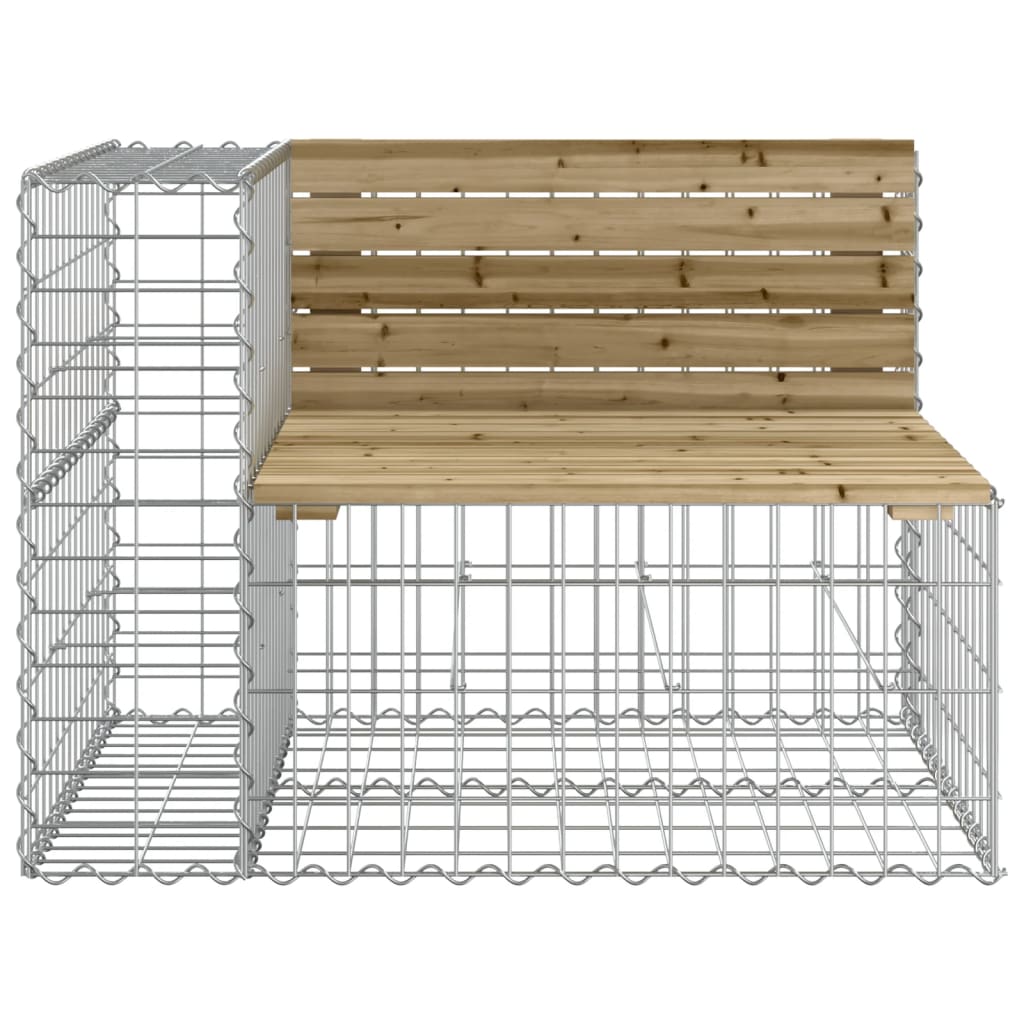 Tömör impergnált fenyőfa gabion kerti pad 184x71x65,5 cm