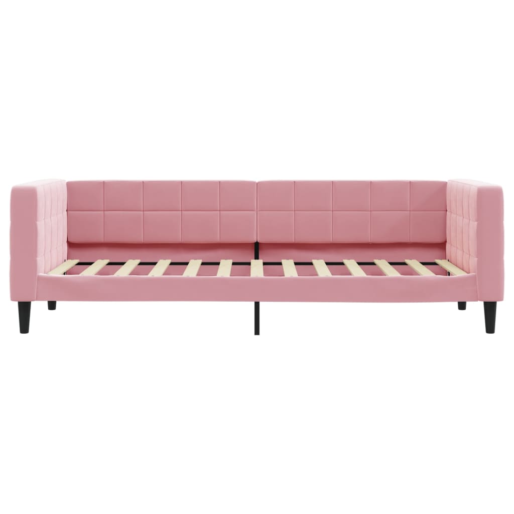 Rózsaszín kihúzható bársony heverő 80 x 200 cm Rózsaszín kihúzható bársony heverő 80 x 200 cm