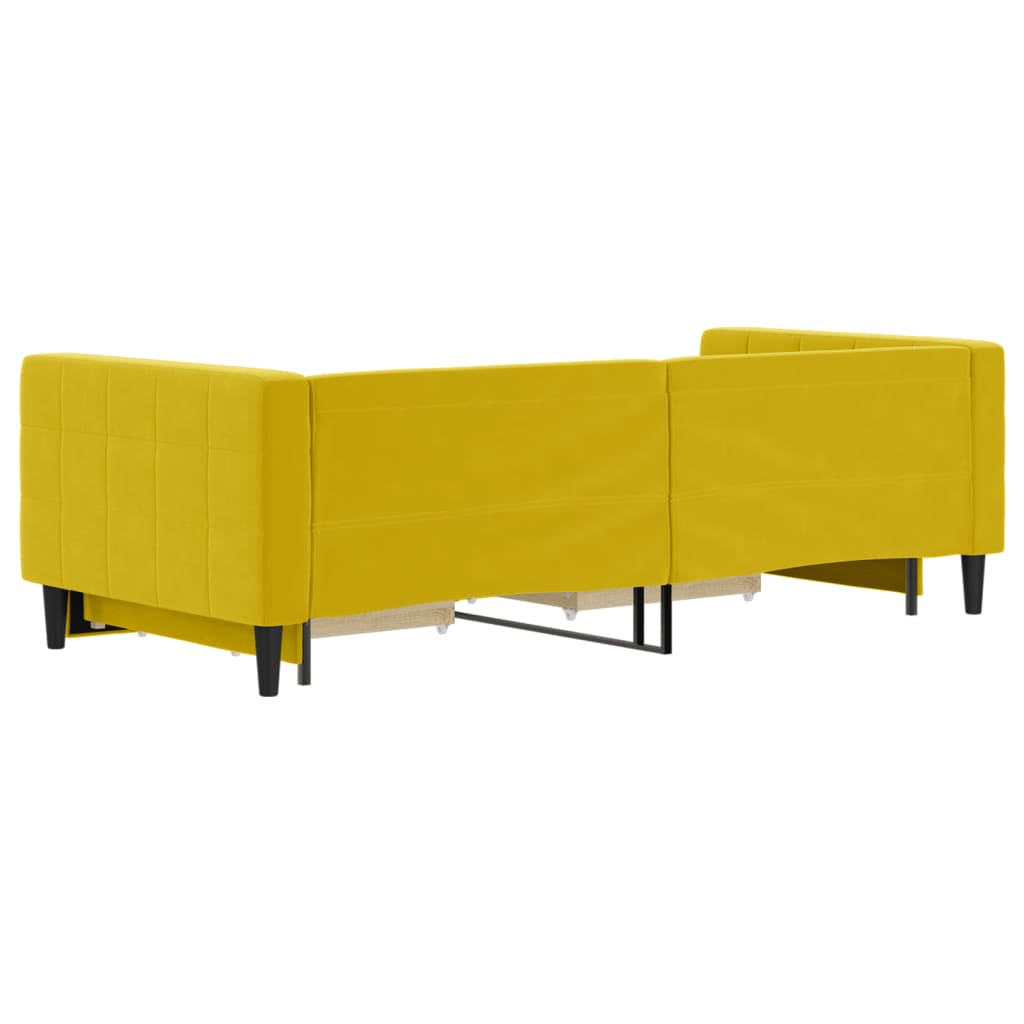Sárga kihúzható bársony heverő fiókkal 90 x 200 cm Sárga kihúzható bársony heverő fiókkal 90 x 200 cm