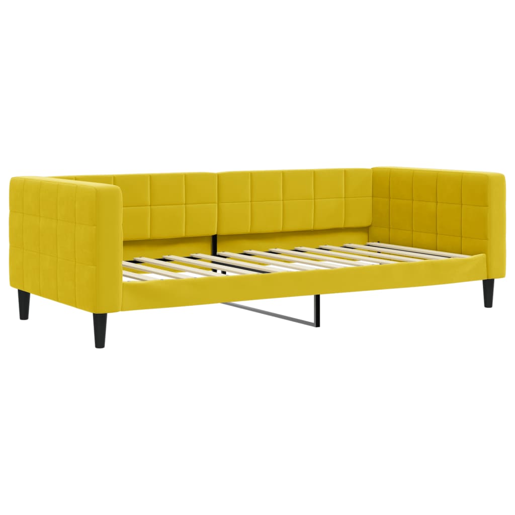 Sárga kihúzható bársony heverő fiókkal 90 x 200 cm Sárga kihúzható bársony heverő fiókkal 90 x 200 cm