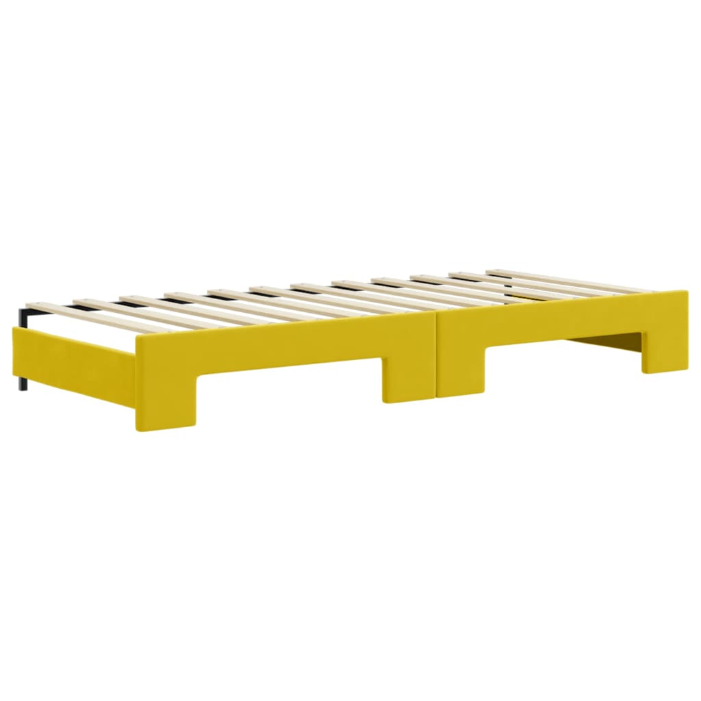 Sárga kihúzható bársony heverő fiókkal 90 x 200 cm Sárga kihúzható bársony heverő fiókkal 90 x 200 cm