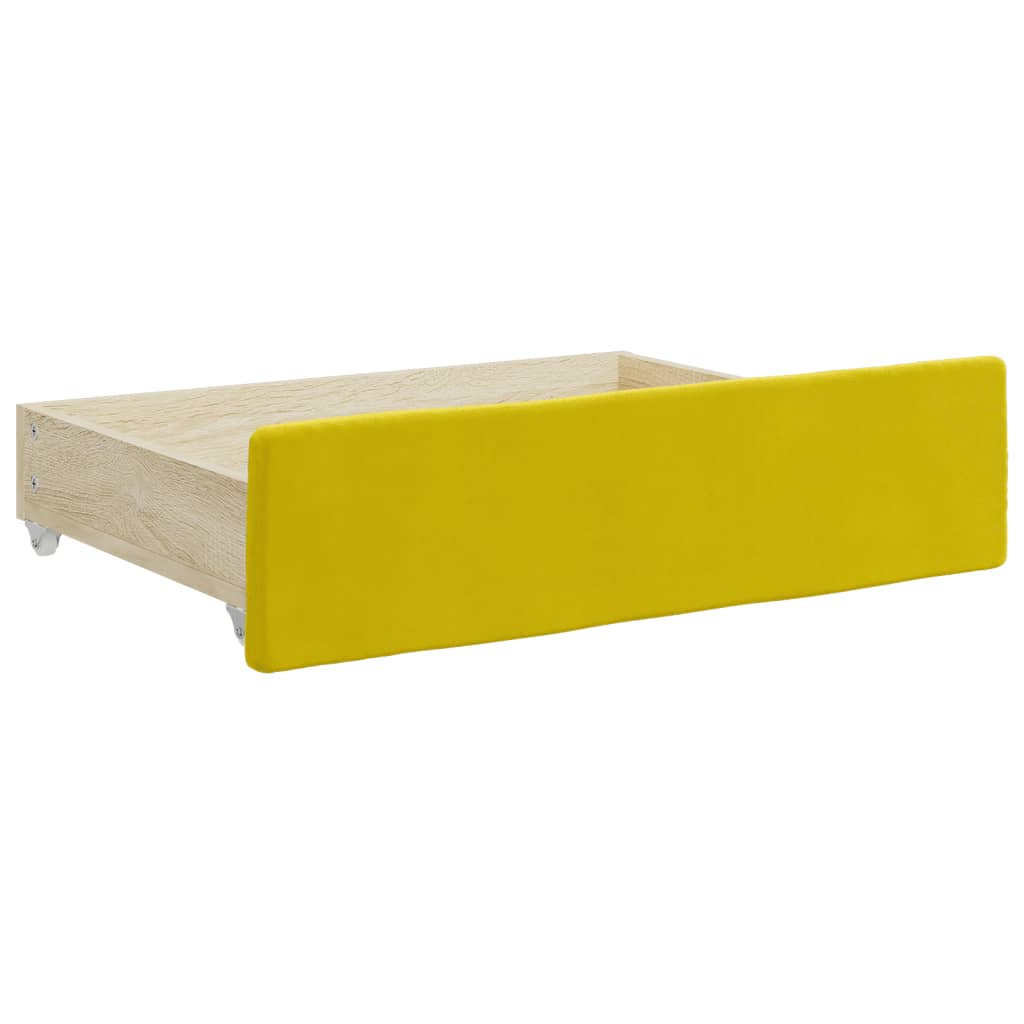 Sárga kihúzható bársony heverő fiókkal 90 x 200 cm Sárga kihúzható bársony heverő fiókkal 90 x 200 cm