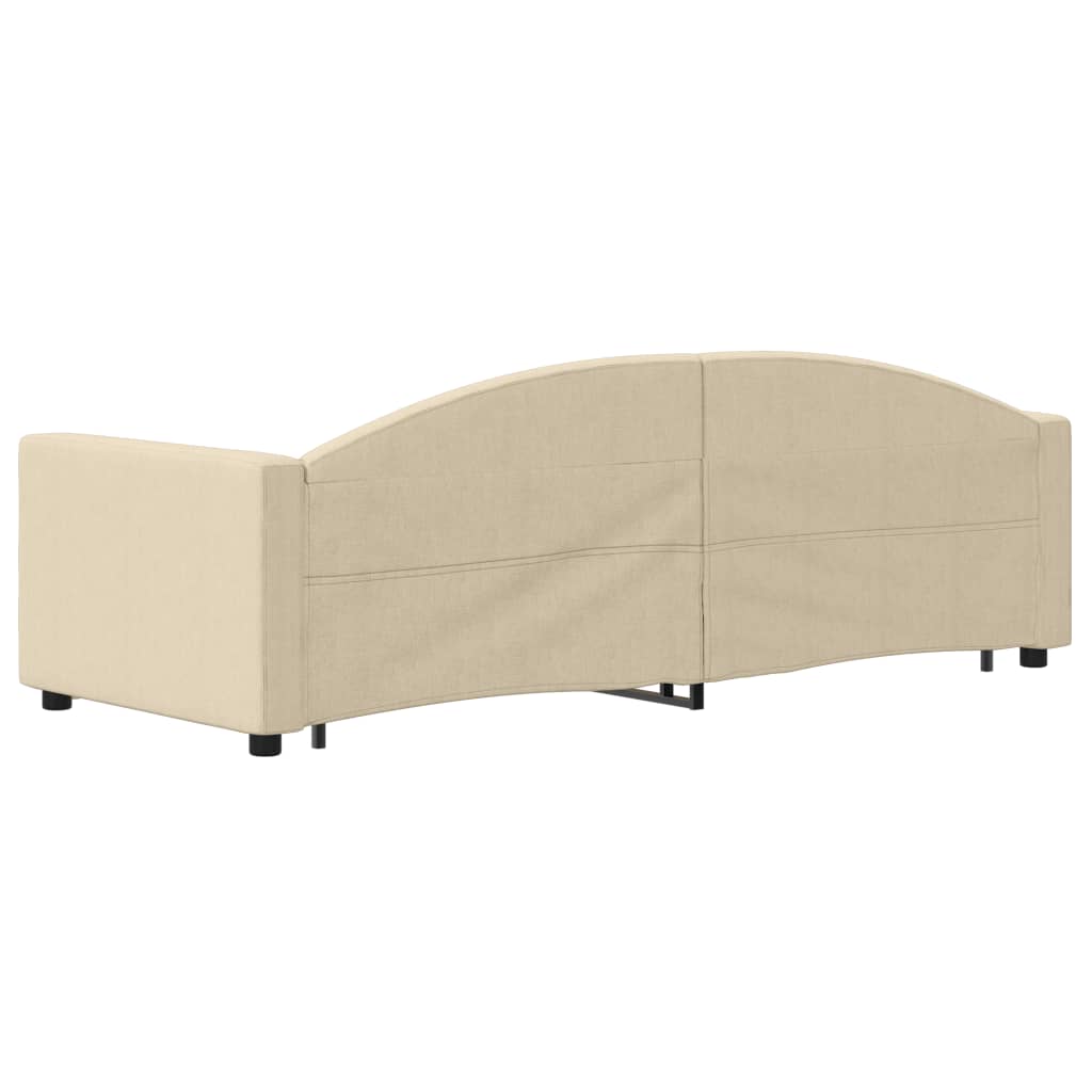 Krémszínű kihúzható szövet heverő fiókokkal 80 x 200 cm Krémszínű kihúzható szövet heverő fiókokkal 80 x 200 cm