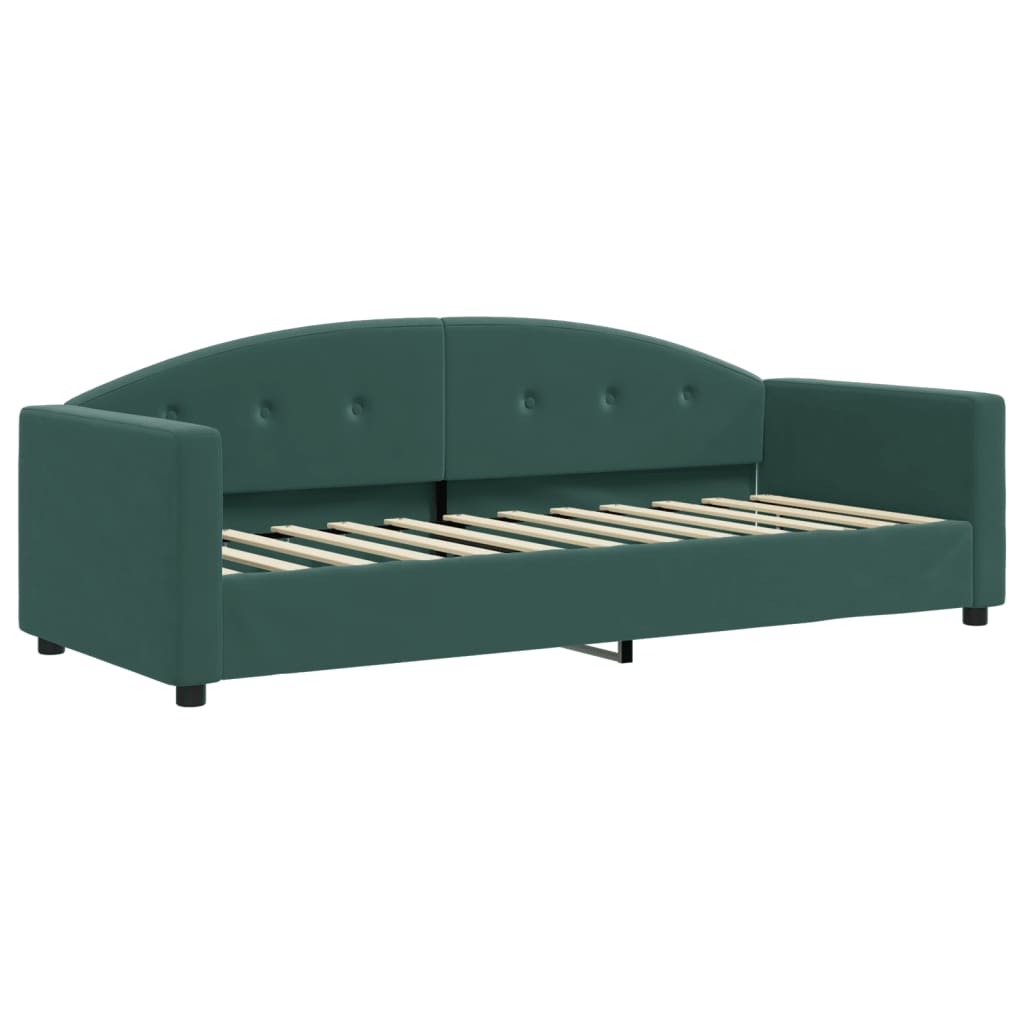 Sötétzöld kihúzható bársony heverő fiókkal 80 x 200 cm Sötétzöld kihúzható bársony heverő fiókkal 80 x 200 cm