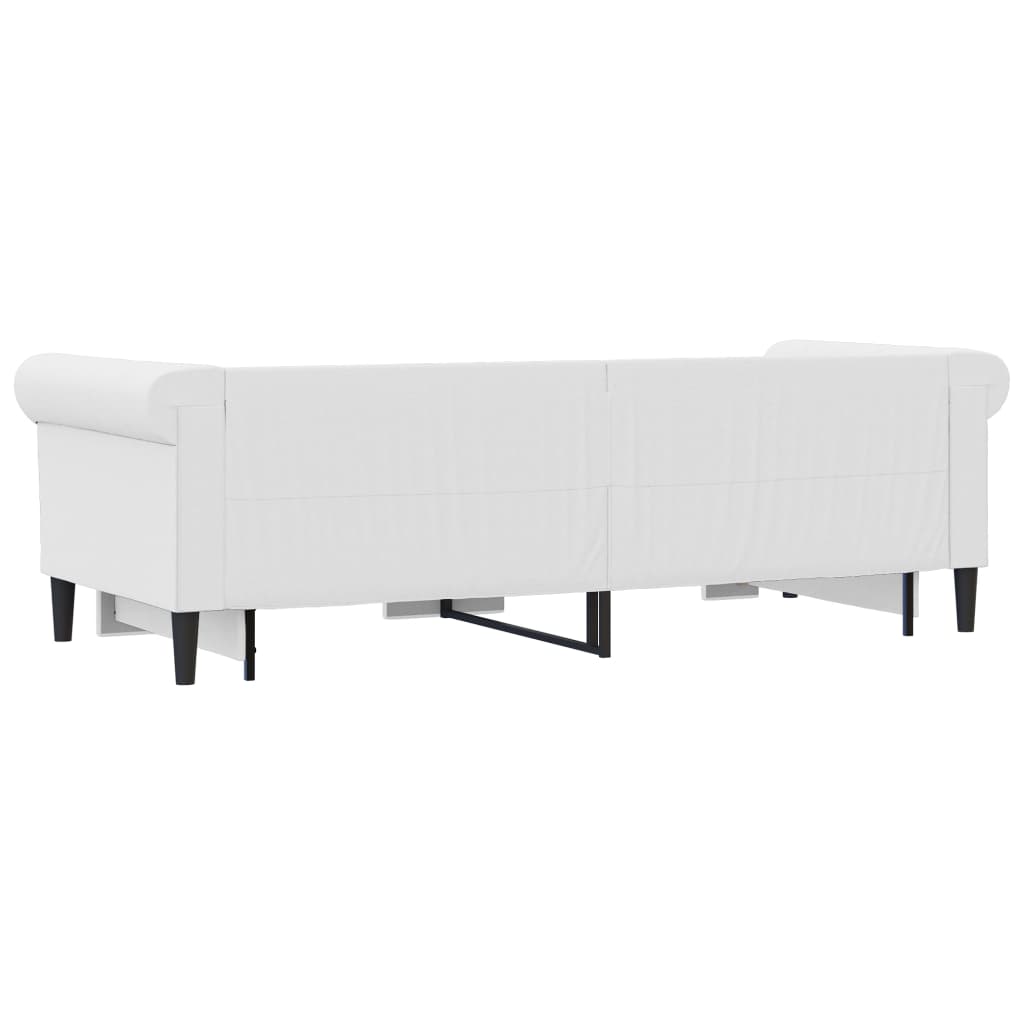 Fehér kihúzható műbőr heverő 90 x 200 cm