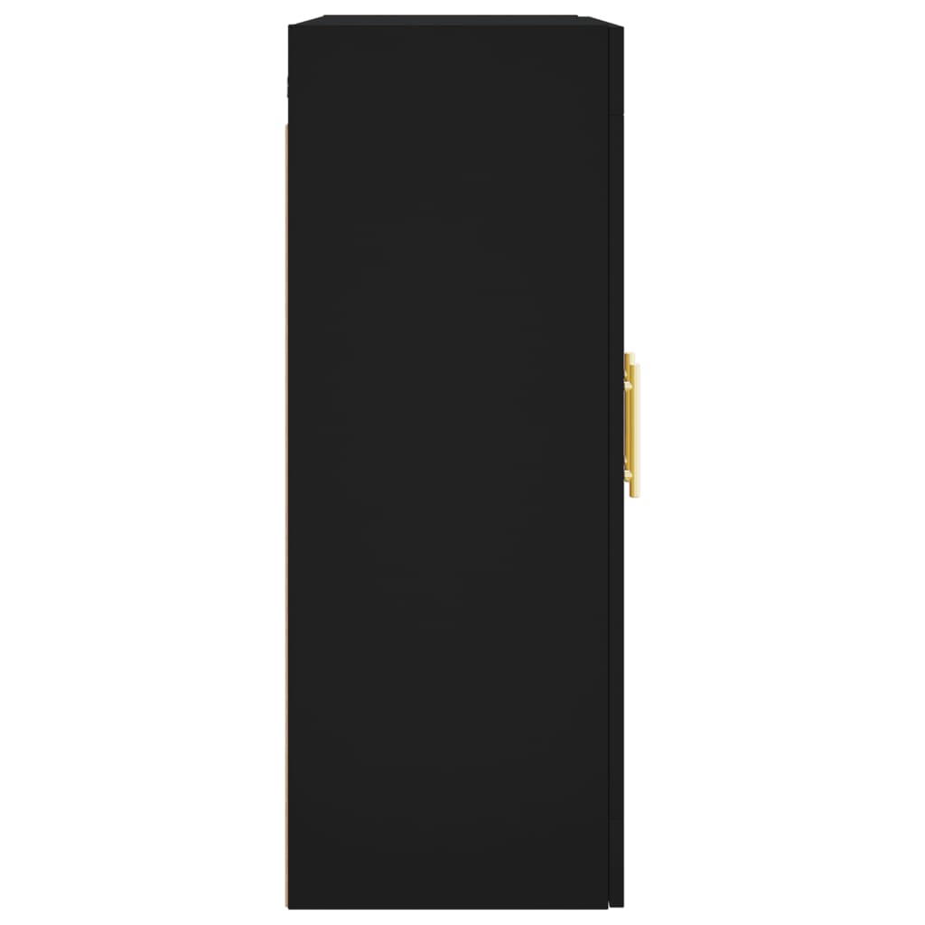 2 db fekete szerelt fa falra szerelhető szekrény