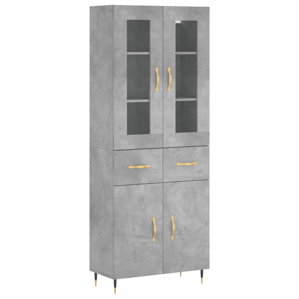 Betonszürke szerelt fa magasszekrény 69,5 x 34 x 180 cm Betonszürke szerelt fa magasszekrény 69,5 x 34 x 180 cm