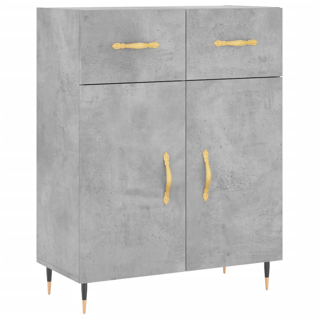 Betonszürke szerelt fa magasszekrény 69,5 x 34 x 180 cm Betonszürke szerelt fa magasszekrény 69,5 x 34 x 180 cm