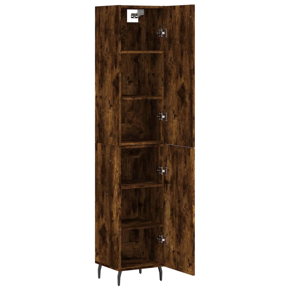 Füstös tölgy színű szerelt fa magasszekrény 34,5x34x180 cm