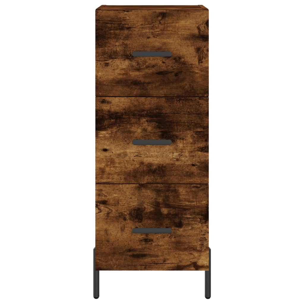 Füstös tölgy színű szerelt fa magasszekrény 34,5x34x180 cm