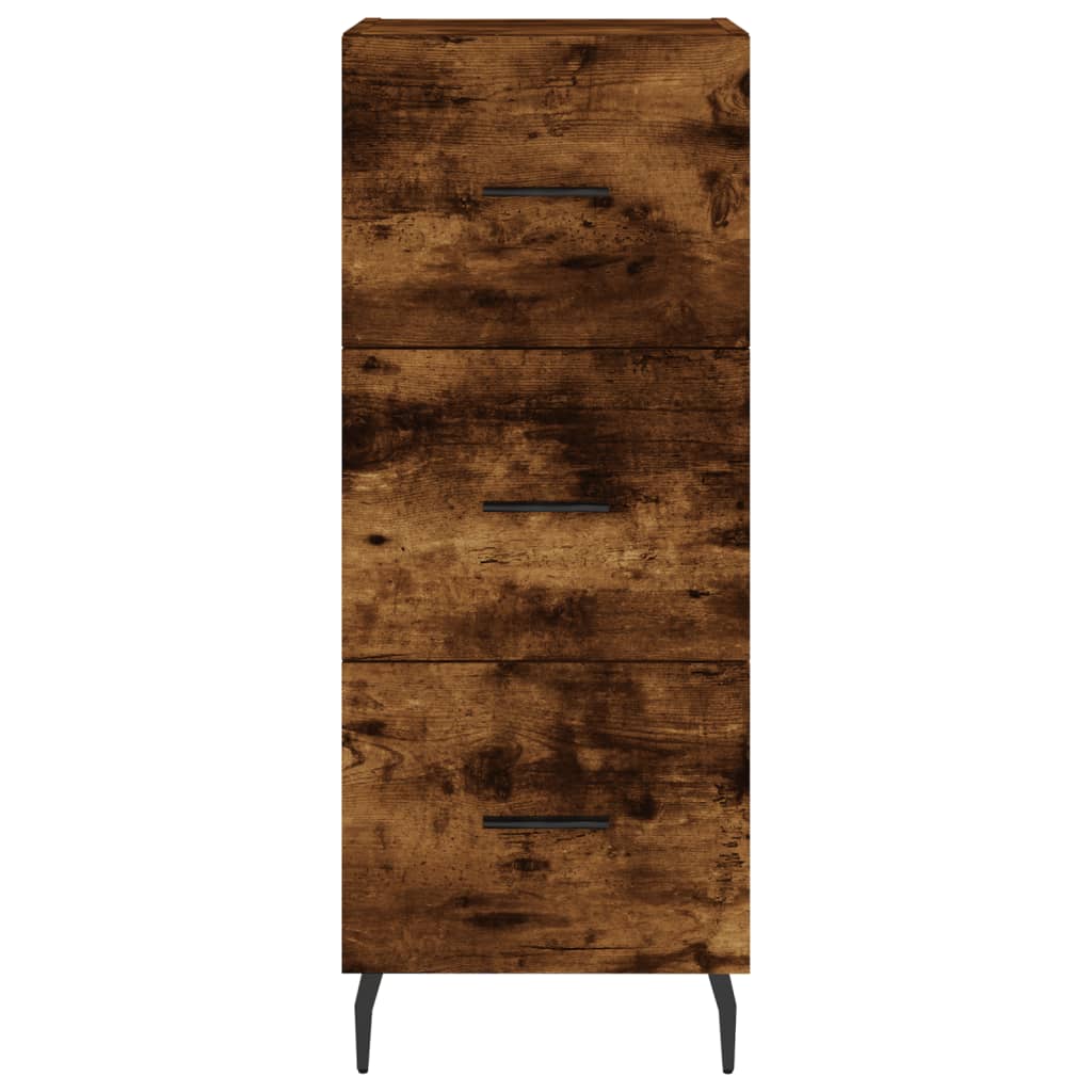 Füstös tölgy színű szerelt fa magasszekrény 34,5x34x180 cm