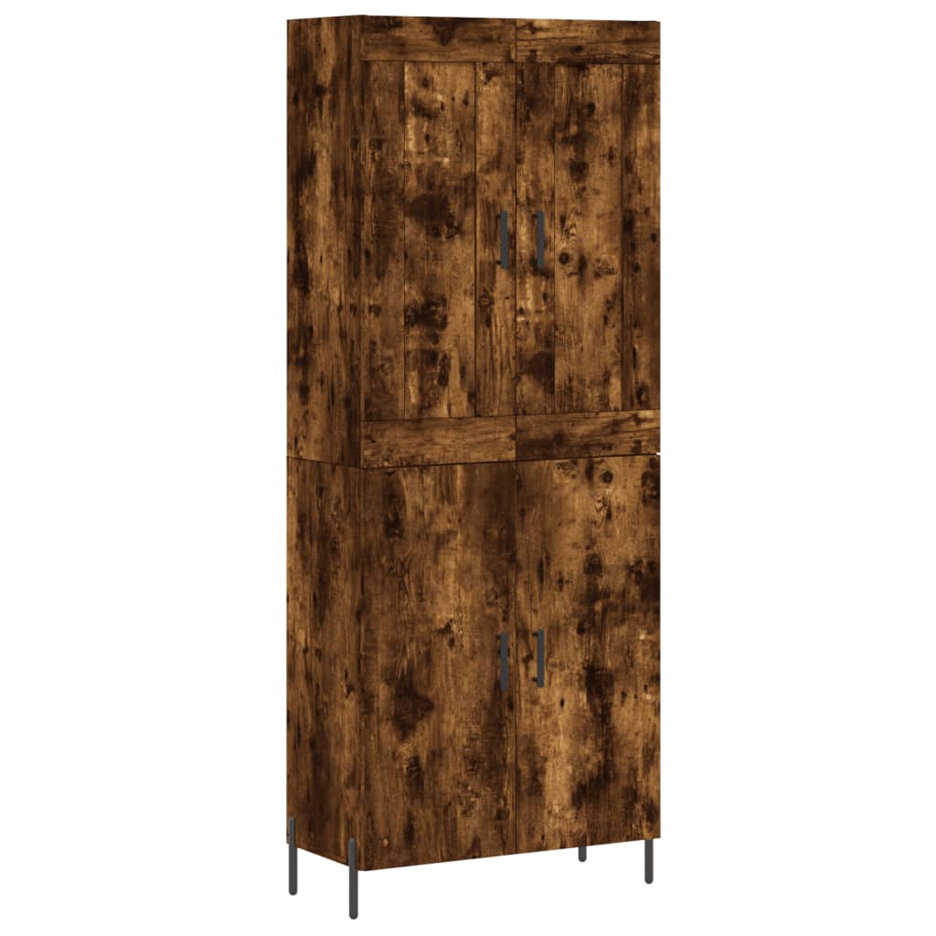 Füstös tölgy színű szerelt fa magasszekrény 69,5 x 34 x 180 cm