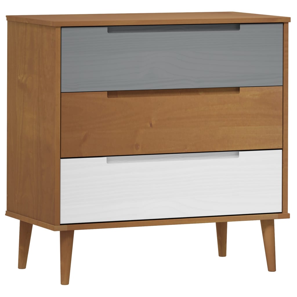 Barna tömör fenyőfa fiókos szekrény 80 x 40 x 80 cm Barna tömör fenyőfa fiókos szekrény 80 x 40 x 80 cm