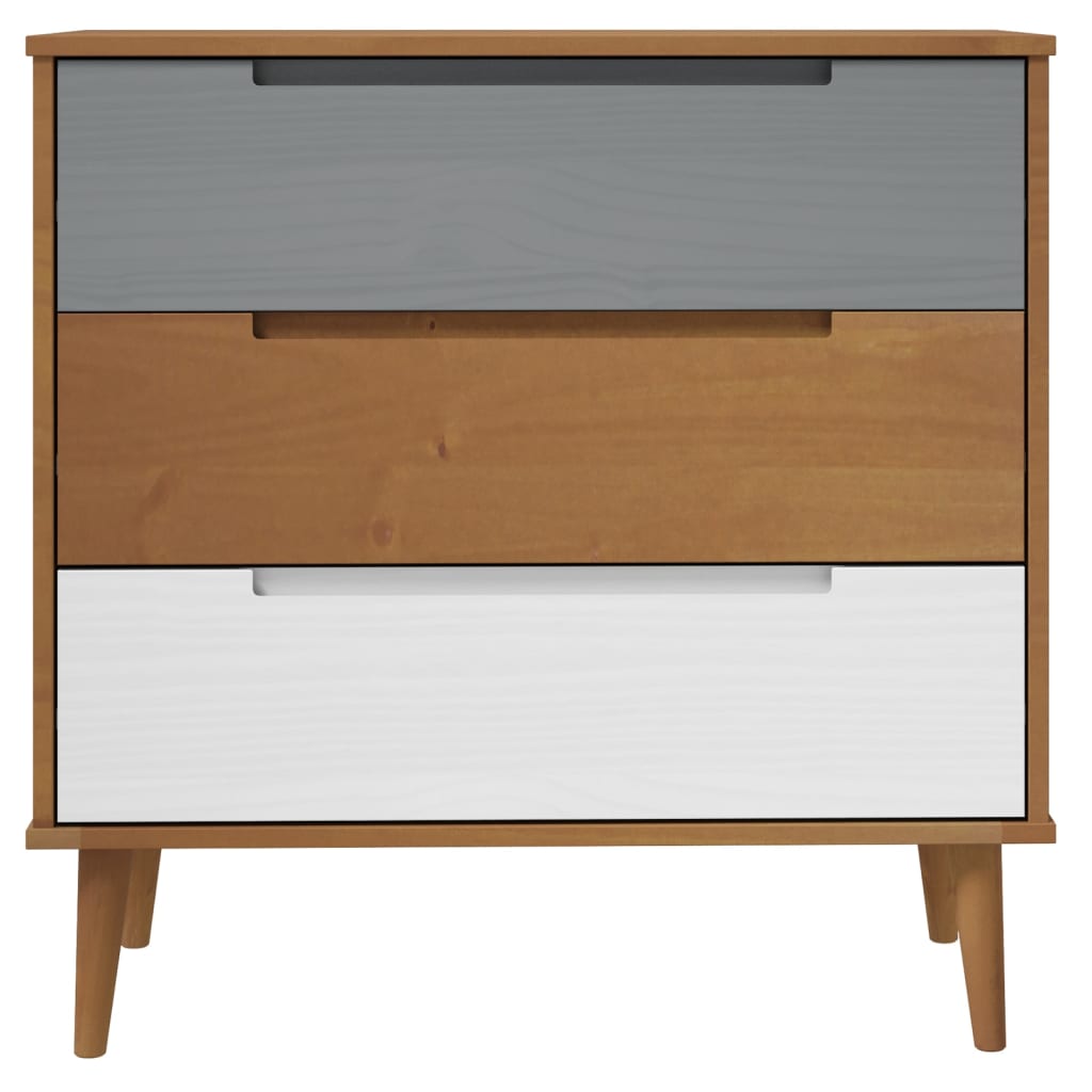 Barna tömör fenyőfa fiókos szekrény 80 x 40 x 80 cm Barna tömör fenyőfa fiókos szekrény 80 x 40 x 80 cm