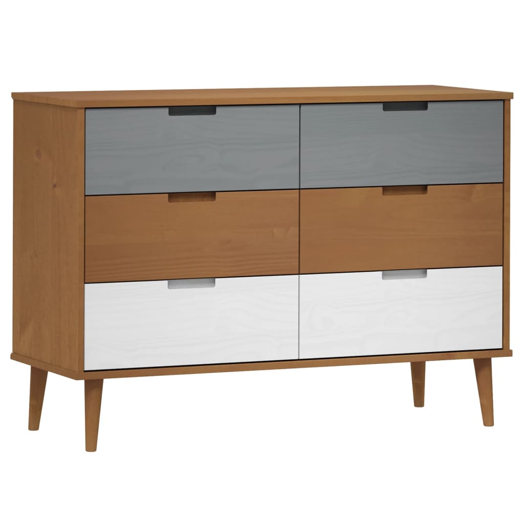 Barna tömör fenyőfa fiókos szekrény 113x40x80 cm Barna tömör fenyőfa fiókos szekrény 113x40x80 cm