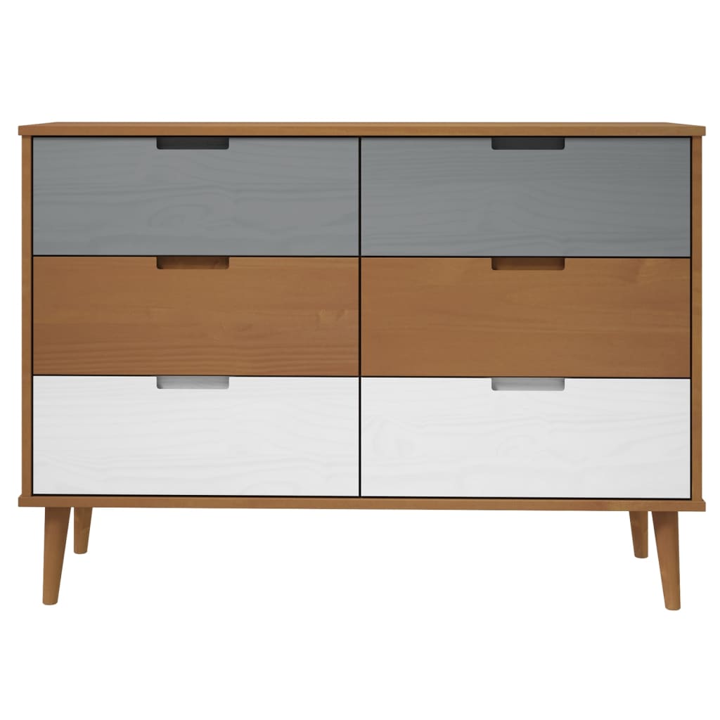 Barna tömör fenyőfa fiókos szekrény 113x40x80 cm Barna tömör fenyőfa fiókos szekrény 113x40x80 cm
