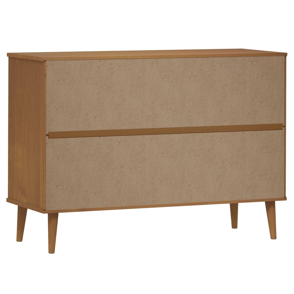 Barna tömör fenyőfa fiókos szekrény 113x40x80 cm Barna tömör fenyőfa fiókos szekrény 113x40x80 cm