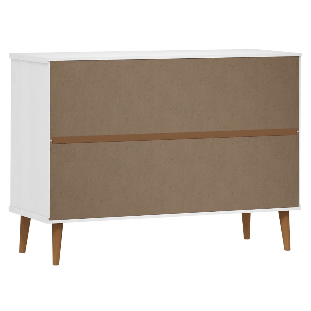 Fehér tömör fenyőfa fiókos szekrény 113x40x80 cm Fehér tömör fenyőfa fiókos szekrény 113x40x80 cm