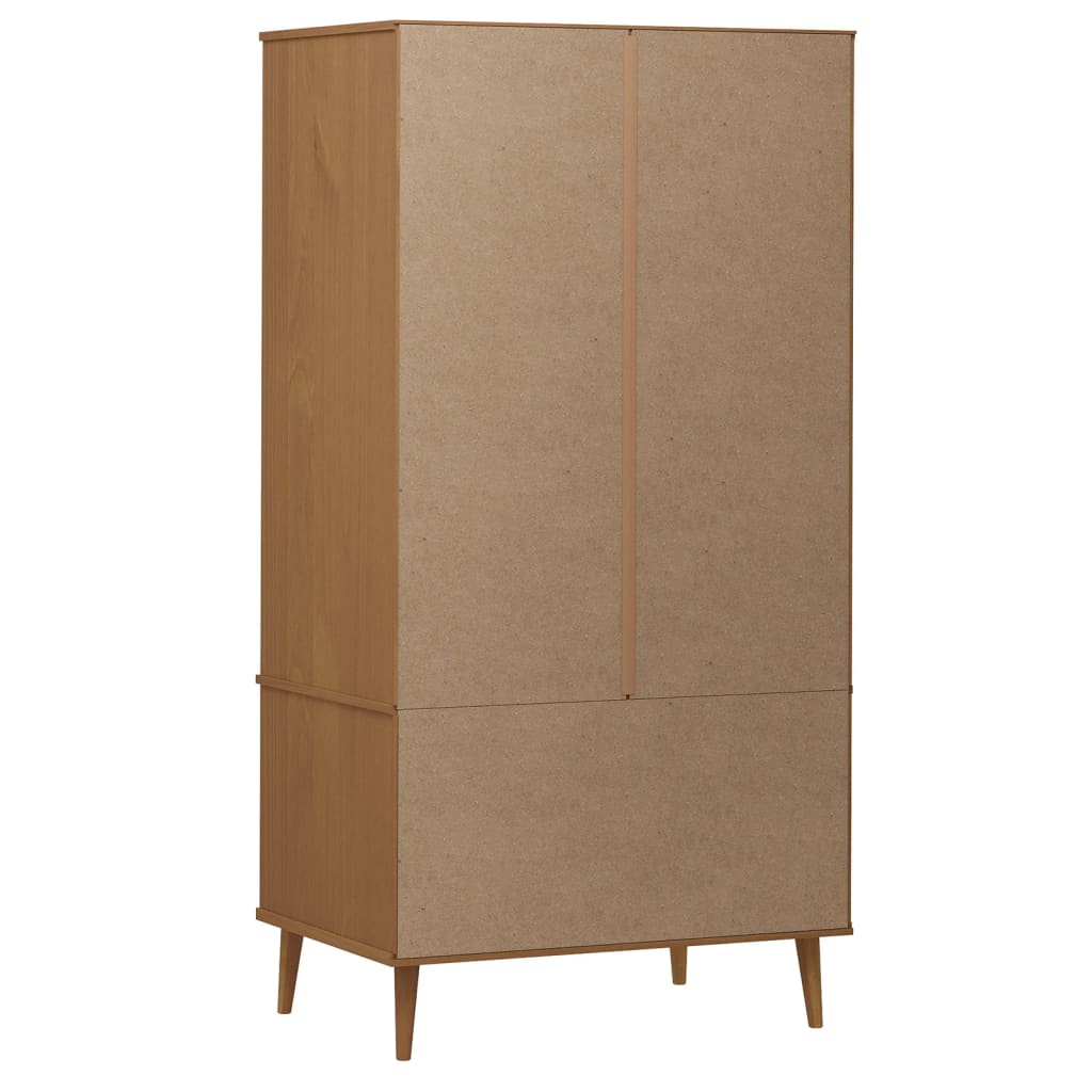 Molde barna tömör fenyőfa gardrób 90 x 55 x 175 cm