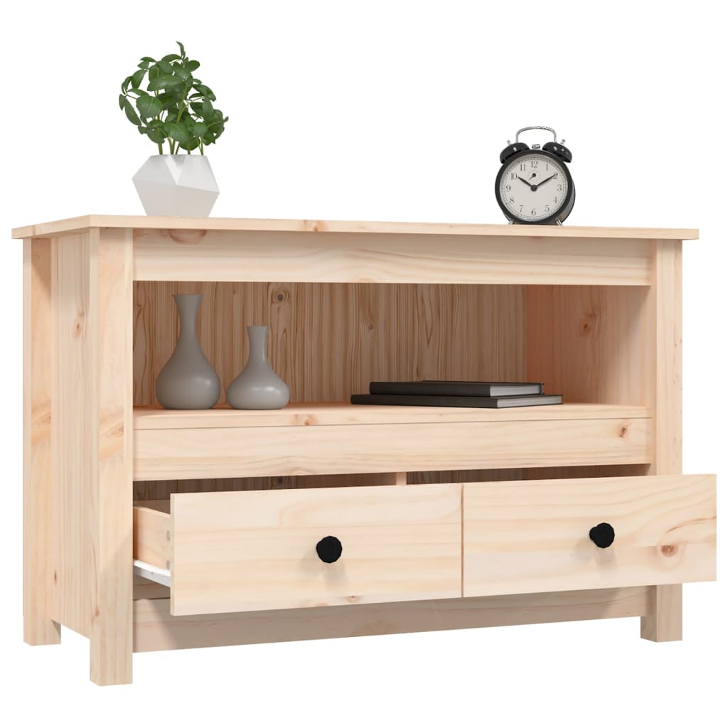 Tömör fenyőfa tv-szekrény 79 x 35 x 52 cm
