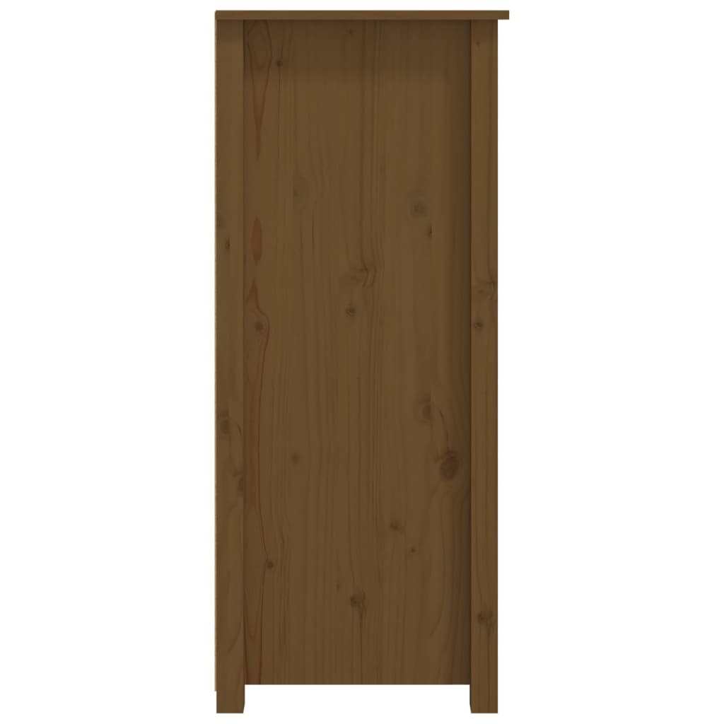 Mézbarna tömör fenyőfa tálalószekrény 83x41,5x100 cm