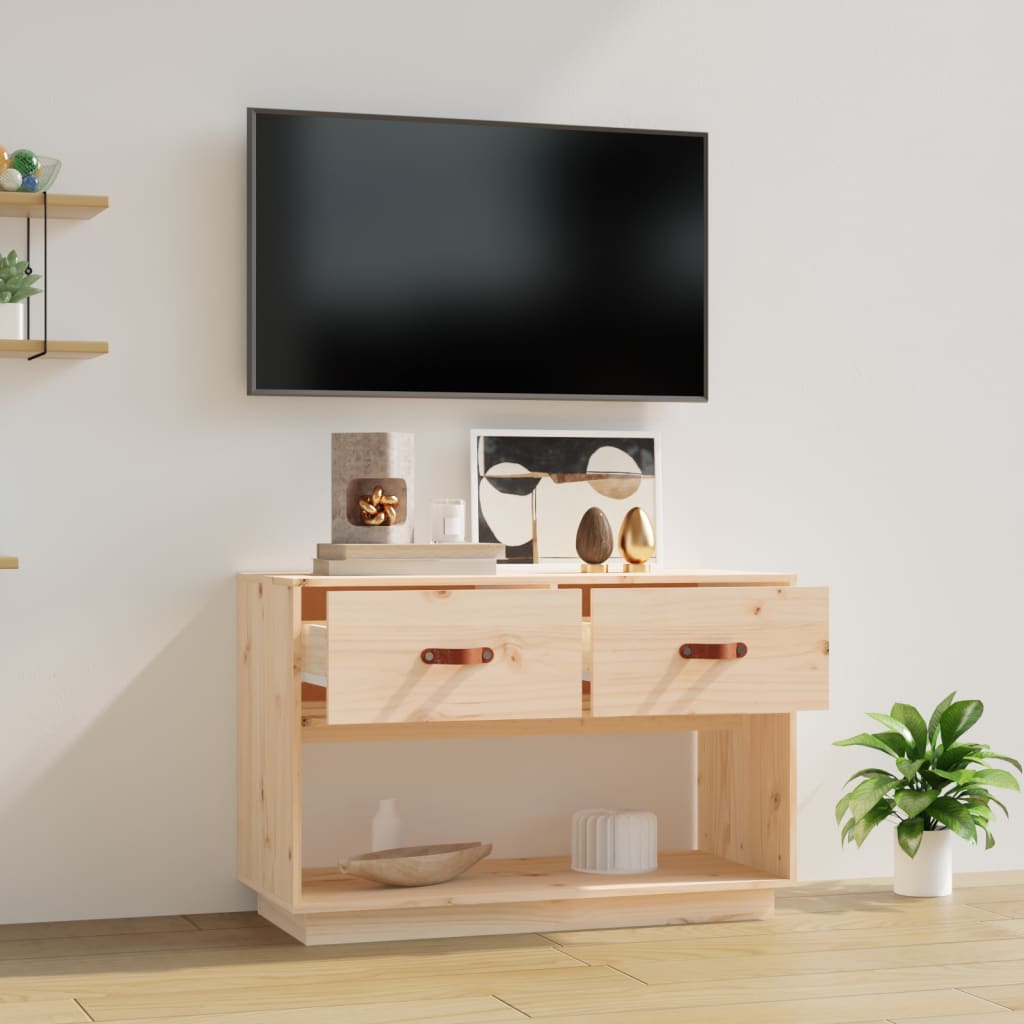 Tömör fenyőfa tv-szekrény 90x40x60 cm