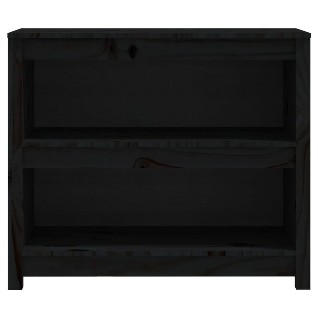 Fekete tömör fenyőfa könyvszekrény 80x35x68 cm Fekete tömör fenyőfa könyvszekrény 80x35x68 cm