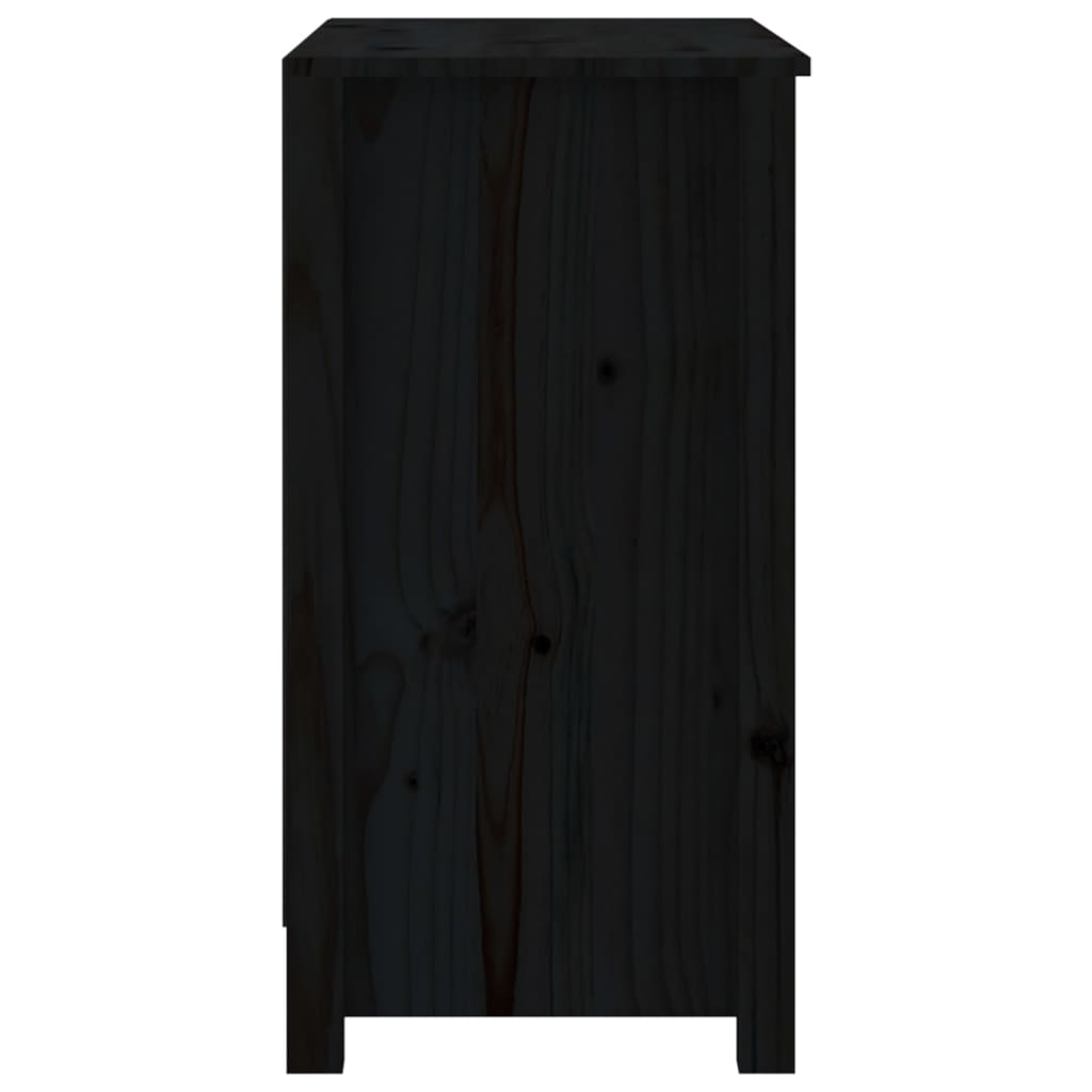 Fekete tömör fenyőfa könyvszekrény 80x35x68 cm Fekete tömör fenyőfa könyvszekrény 80x35x68 cm