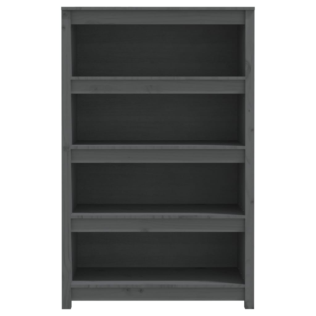 Szürke tömör fenyőfa könyvszekrény 80x35x126 cm Szürke tömör fenyőfa könyvszekrény 80x35x126 cm