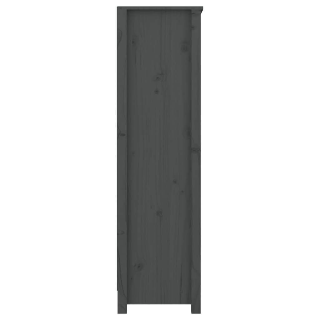 Szürke tömör fenyőfa könyvszekrény 80x35x126 cm Szürke tömör fenyőfa könyvszekrény 80x35x126 cm