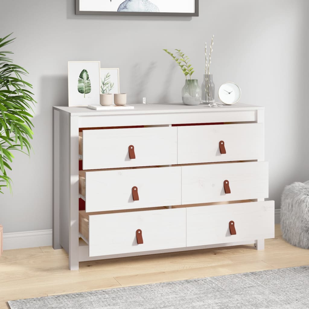 Fehér tömör fenyőfa kisszekrény 100 x 40 x 72 cm