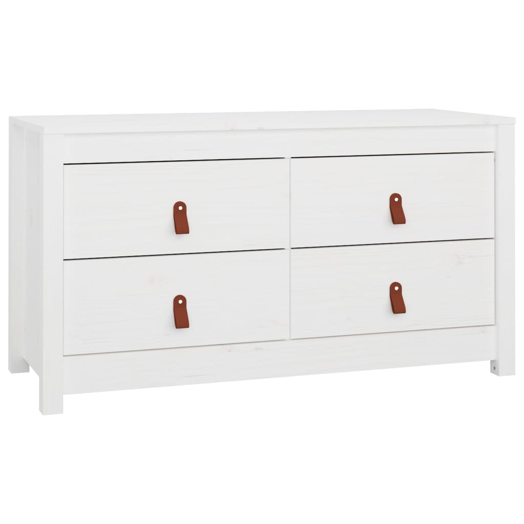 Fehér tömör fenyőfa kisszekrény 100x40x54 cm