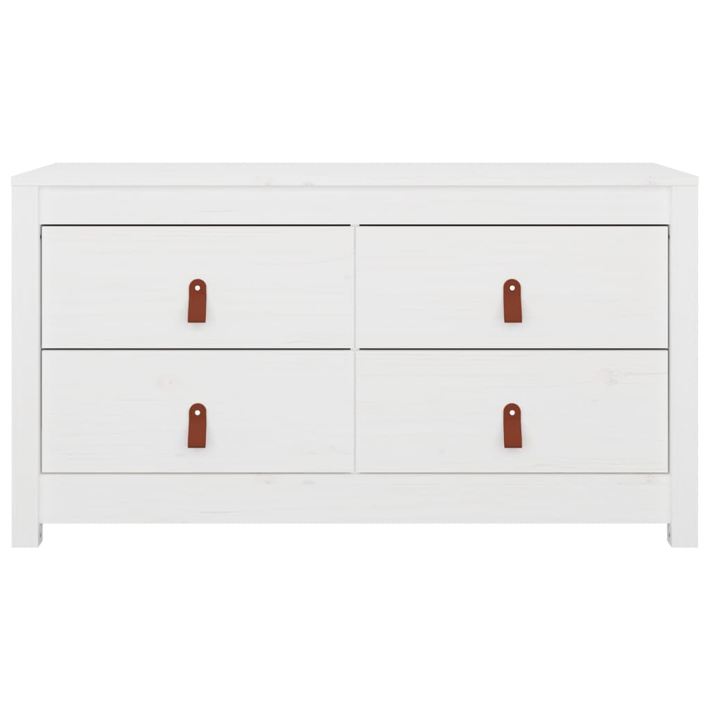 Fehér tömör fenyőfa kisszekrény 100x40x54 cm