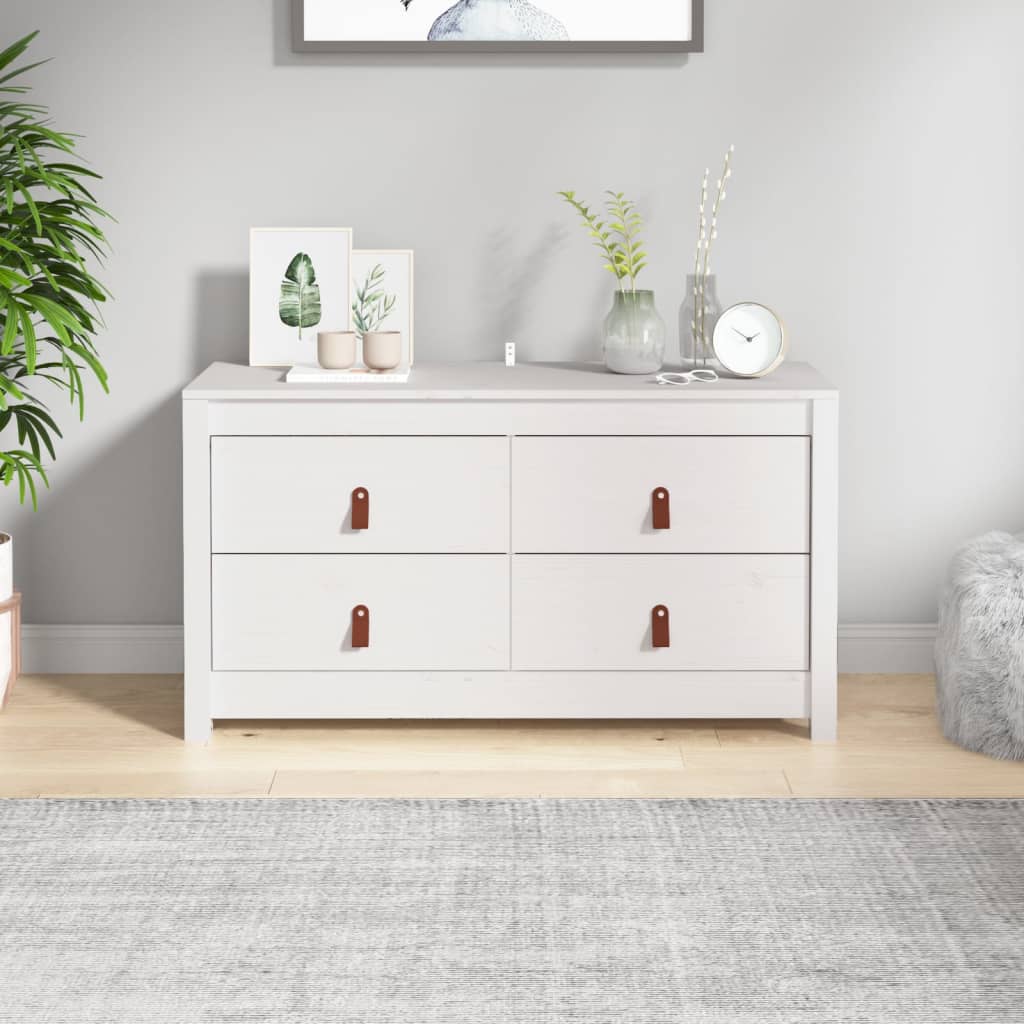 Fehér tömör fenyőfa kisszekrény 100x40x54 cm