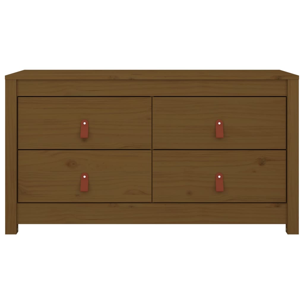 Mézbarna tömör fenyőfa kisszekrény 100x40x54 cm