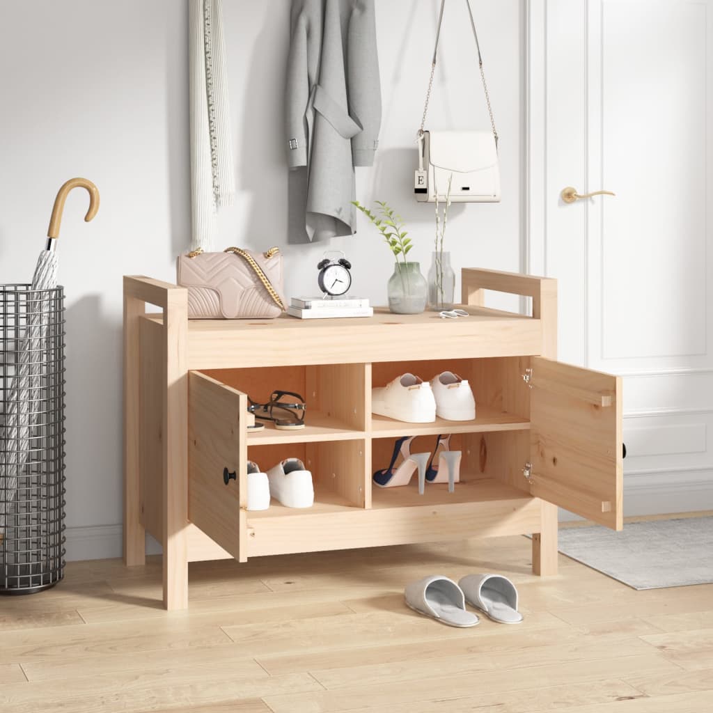 Tömör fenyőfa előszoba pad 80 x 40 x 60 cm