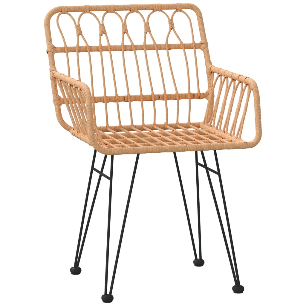 2 db fekete pe rattan karfás kerti szék 56 x 64 x 80 cm