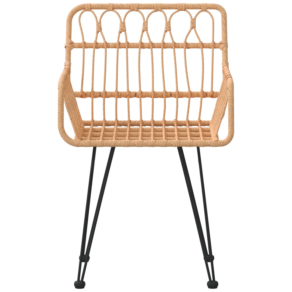 2 db fekete pe rattan karfás kerti szék 56 x 64 x 80 cm