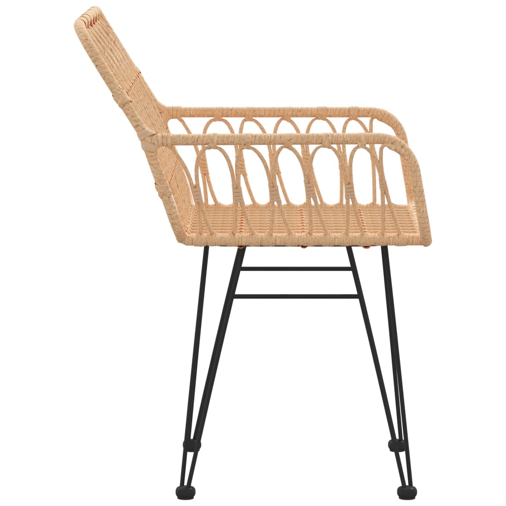 2 db fekete pe rattan karfás kerti szék 56 x 64 x 80 cm
