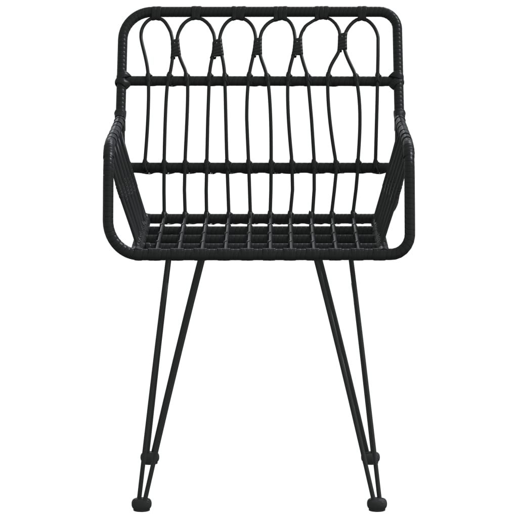 2 db fekete pe rattan karfás kerti szék 56 x 64 x 80 cm