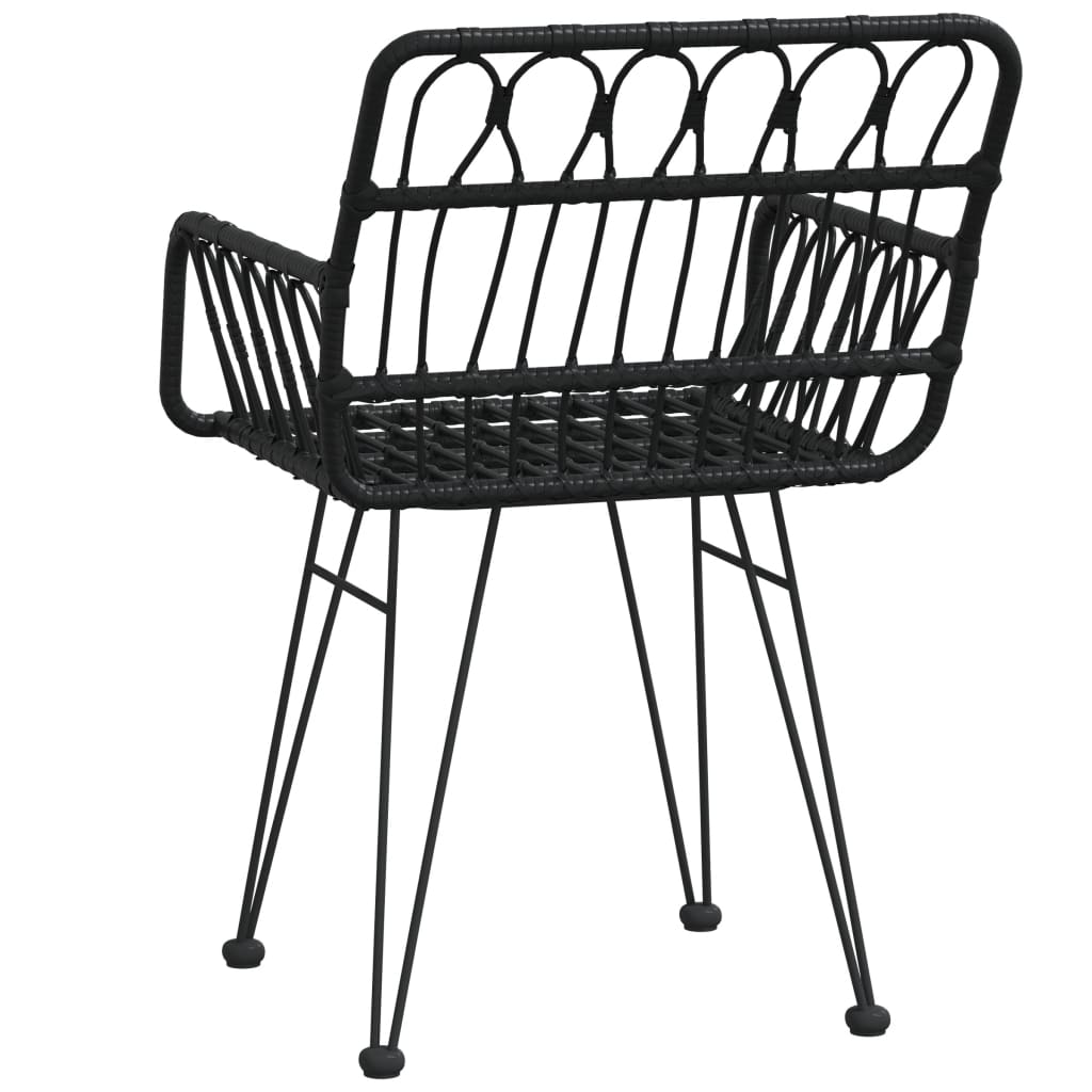 2 db fekete pe rattan karfás kerti szék 56 x 64 x 80 cm