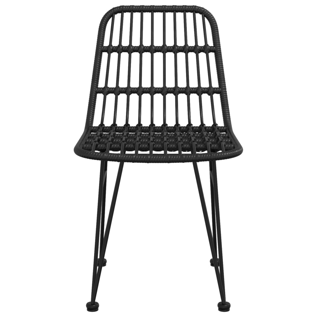 2 db fekete polietilén rattan kerti szék 48 x 62 x 84 cm