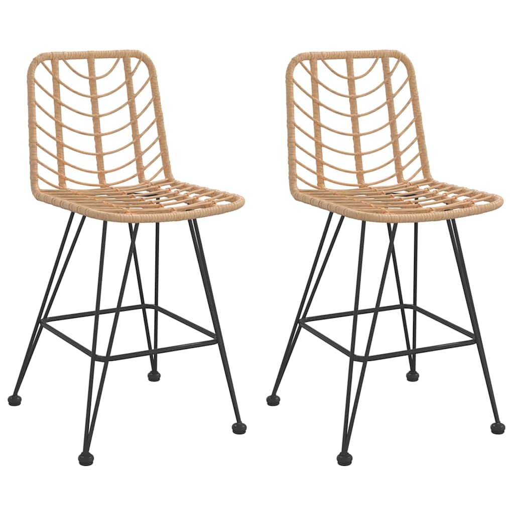2 db bárszék polietilén rattan és acél 45 x 56 x 103,5 cm