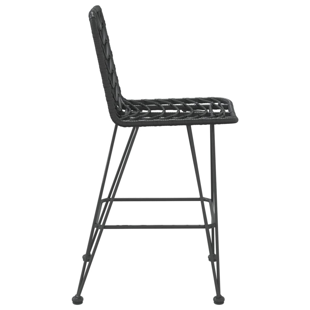 2 db bárszék fekete polietilén rattan és acél 45x56x103,5 cm