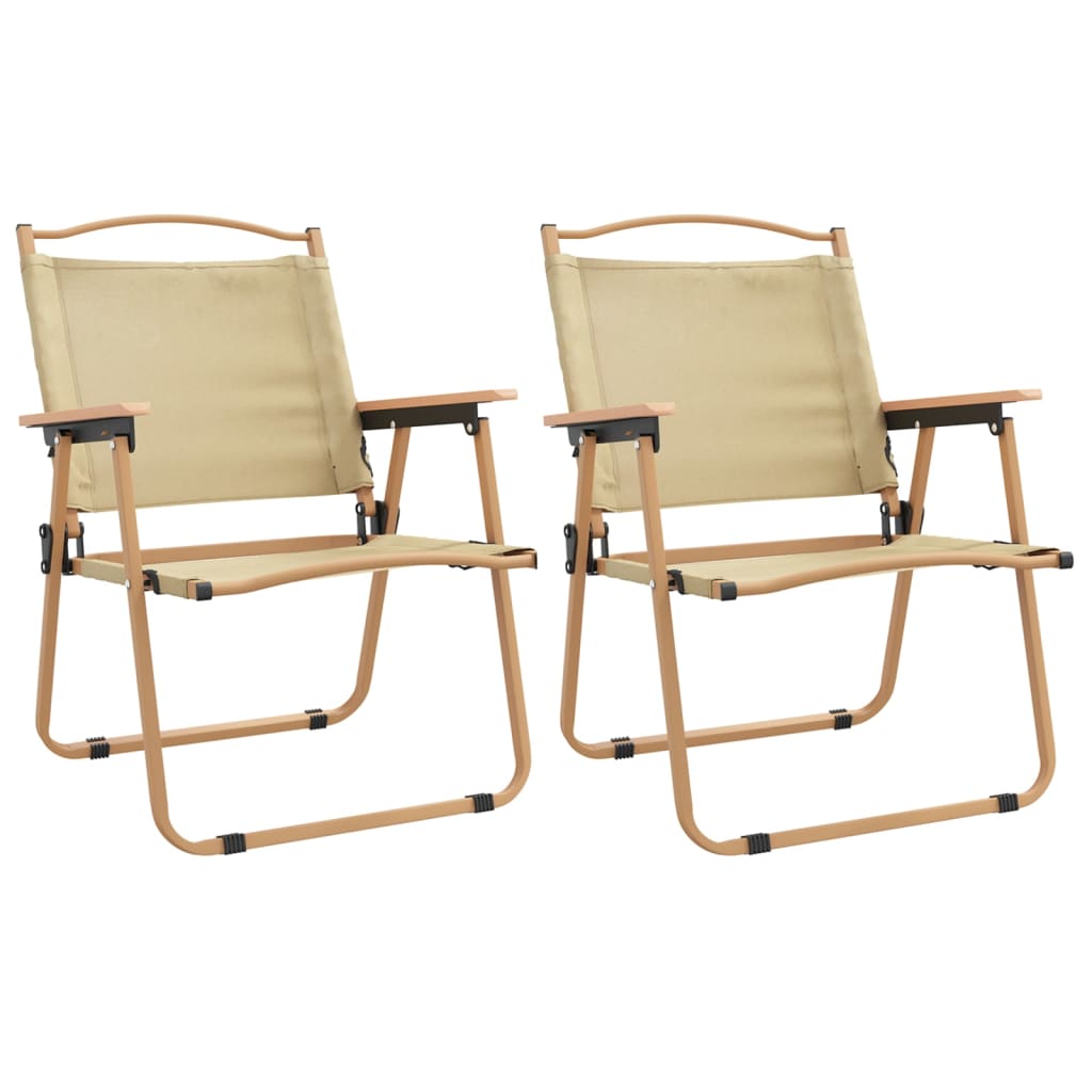 2 db bézs oxford szövet camping szék 54 x 55 x 78 cm