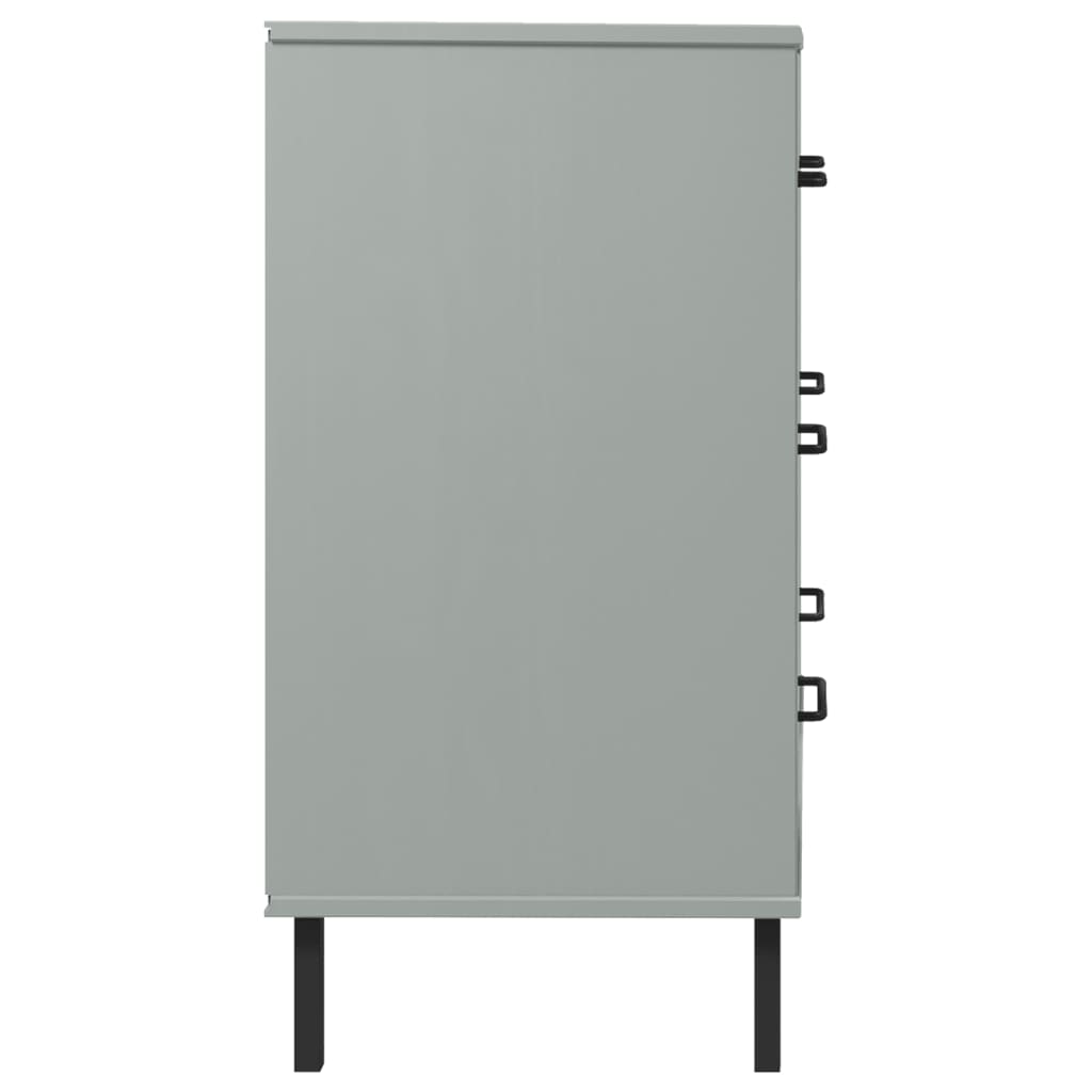 Oslo szürke tömör fa tálalószekrény 3 fiókkal 77 x 40 x 79,5 cm Oslo szürke tömör fa tálalószekrény 3 fiókkal 77 x 40 x 79,5 cm