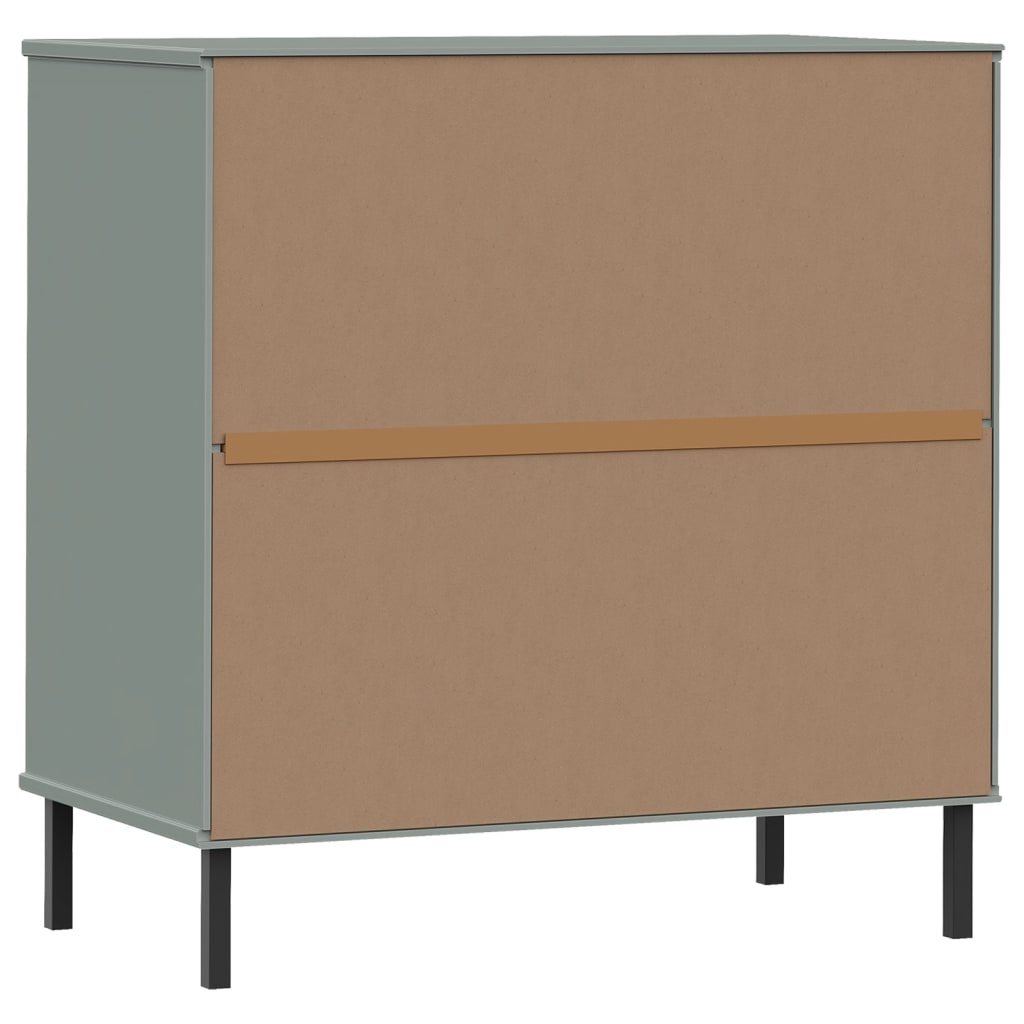 Oslo szürke tömör fa tálalószekrény 3 fiókkal 77 x 40 x 79,5 cm Oslo szürke tömör fa tálalószekrény 3 fiókkal 77 x 40 x 79,5 cm