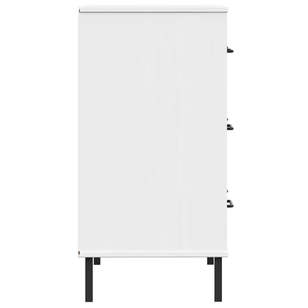 Oslo fehér tömör fa tálalószekrény 3 fiókkal 77 x 40 x 79,5 cm